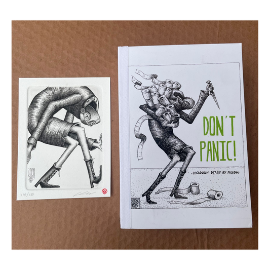 Don't Panic! Book & "Trapped" Mini Print (LOTTERY ENTRY)